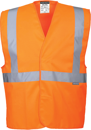 Gilet réfléchissant 1 bande & baudrier orange C472 - Portwest - conforme normes ferroviaires RIS 3279-TOM_0