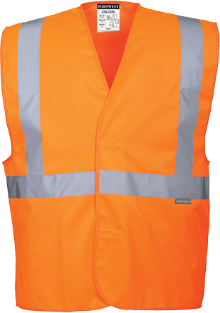 Gilet 1 bande & baudrier orange c472, sm_0