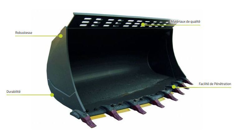 Godets de déversement et grands volumes - Godet chargeuse - Matériau haute résistance - Customisables_0