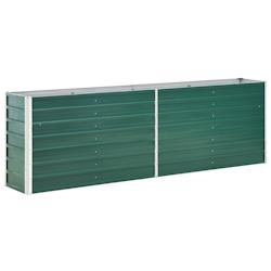 Helloshop26 - Jardinière lit surélevé plantes fleurs jardin  acier galvanisé 240 x 40 x 77 cm vert 02_0001102 - 3000074611536_0