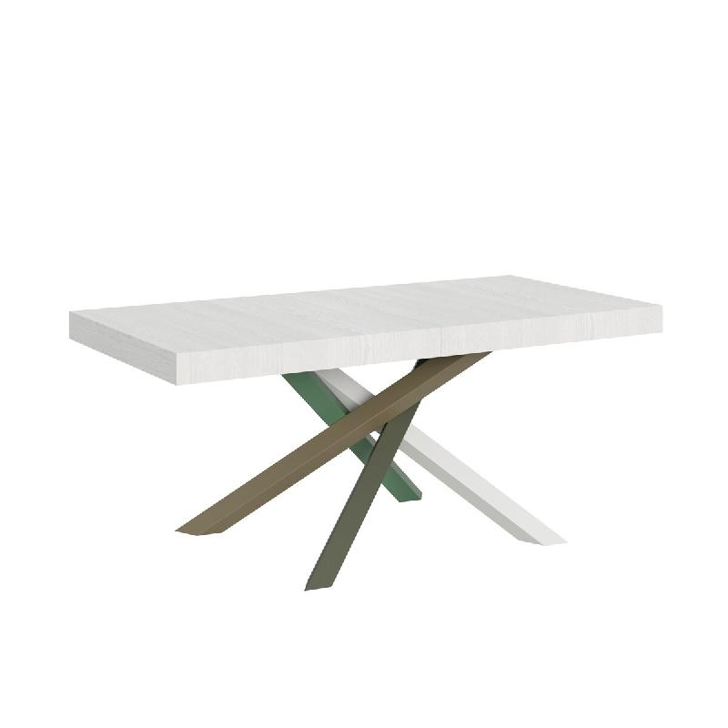 Itamoby Table Extensible 200/460X90 Cm Volantis Frêne Blanc Pieds Multicolores 4/A - blanc VE200TAV4A460-BF_0
