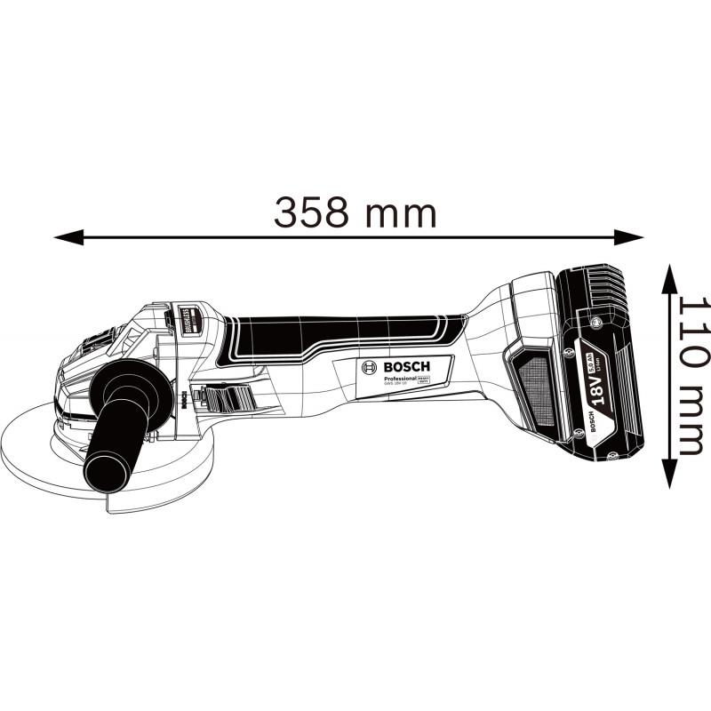 Meuleuse 125 mm gws 18v-10 solo carton - BOSCH | 0 601 9J4 002_0