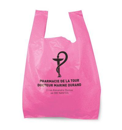 Pfssb1506 - Sac bretelle pharmacie recyclable 28x7x48 cm rose 50 MC - Bellepharma_0