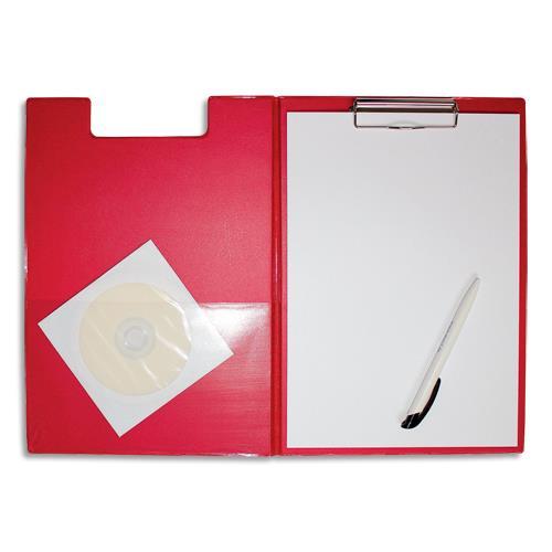 PORTE-BLOC A RABAT MAUL - A4 - EN PVC - AVEC PINCE METAL- POCHETTE INTERIEURE/PORTE-STYLO - COLORIS ROUGE
