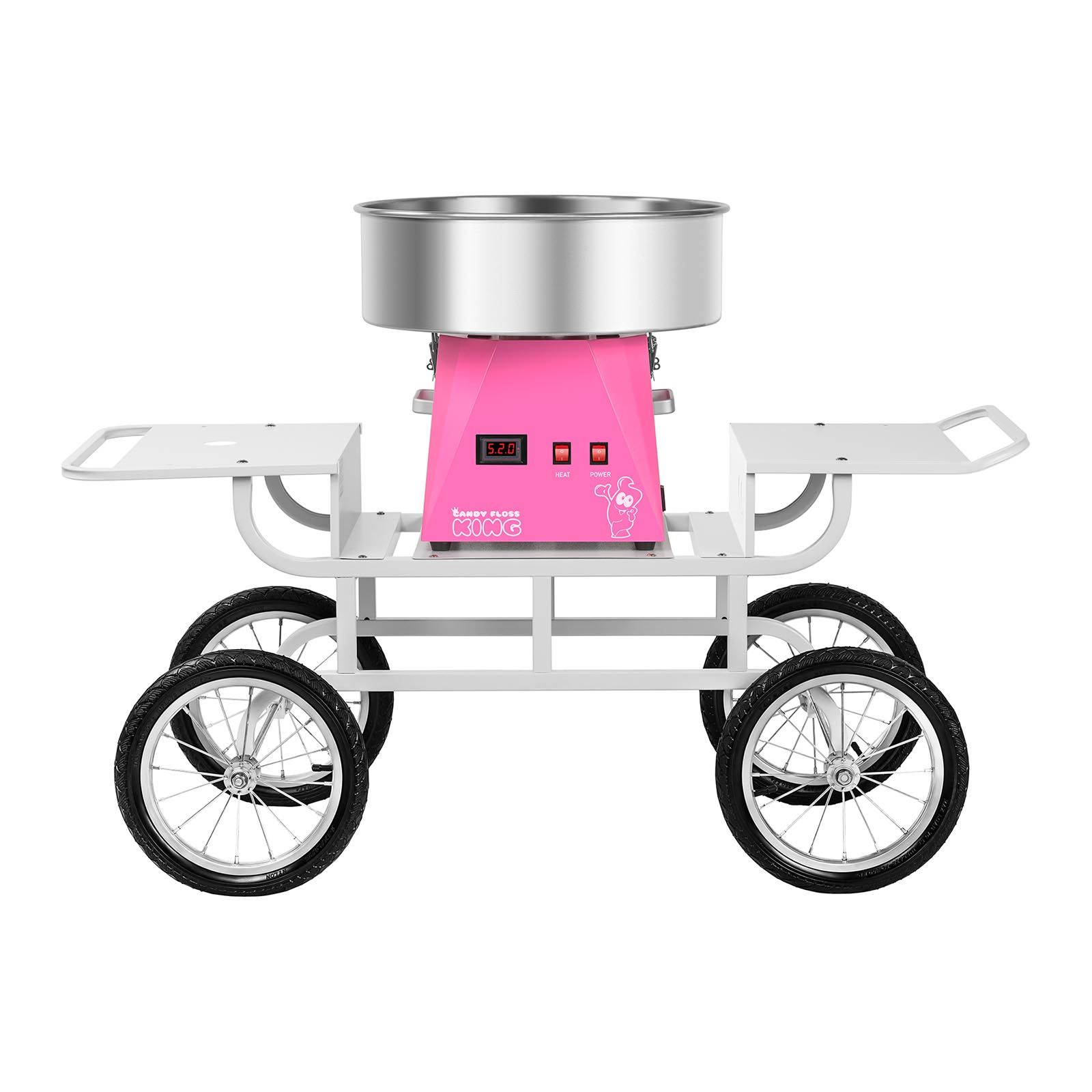 RCZK-SET5 - Machine à barbe à papa professionnelle - Royal Catering - rendement 1 unité / 30 sec (12-18 g de sucre) - cuve 52 cm - 4 roues pneumatiques_0