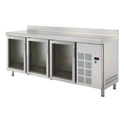 Table froide gn 1/1 3 portes vitrées - 1800x700x850 mm - 220 W 230/1V - 73548609 Eurast - inox 73548609_0