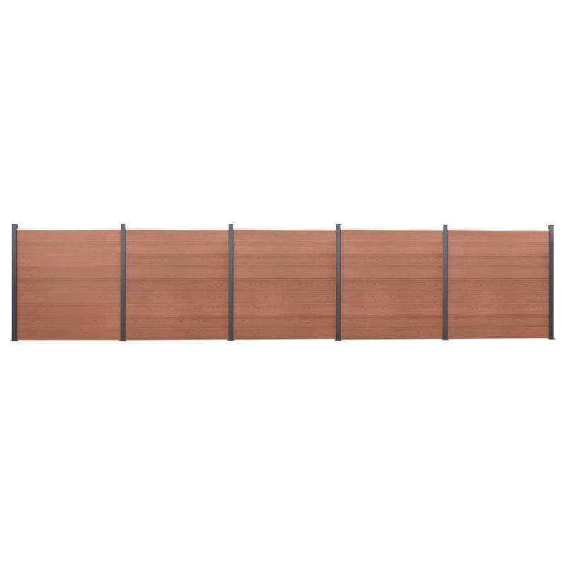 Vidaxl ensemble de panneaux de clôture marron 872x186 cm wpc 3211834_0