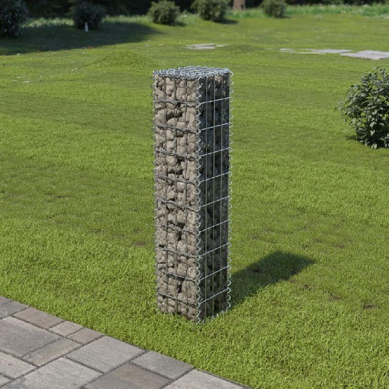 Vidaxl mur à gabion avec couvercles acier galvanisé 20 x 20 x 100 cm 143575_0