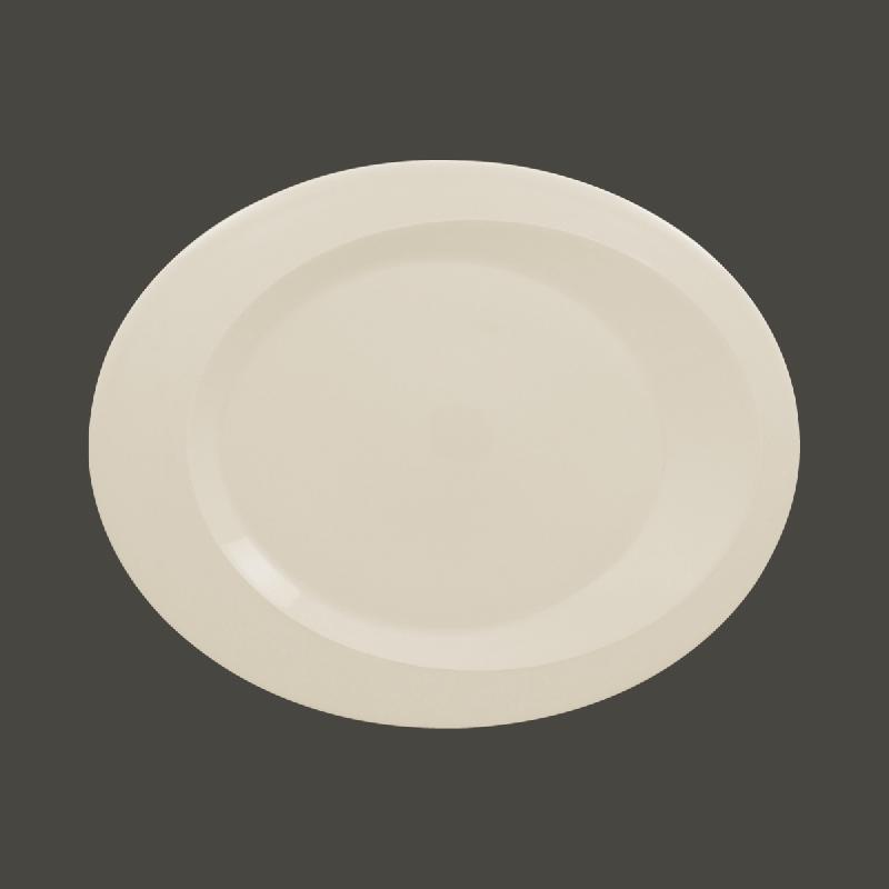 ASSIETTE PLATE OVALE IVOIRE PORCELAINE 33,7X27 CM GIRO RAK