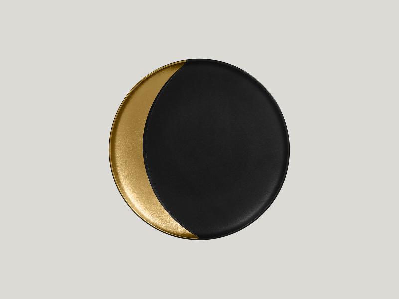 ASSIETTE CREUSE ROND NOIR PORCELAINE Ø 24 CM METAL FUSION RAK