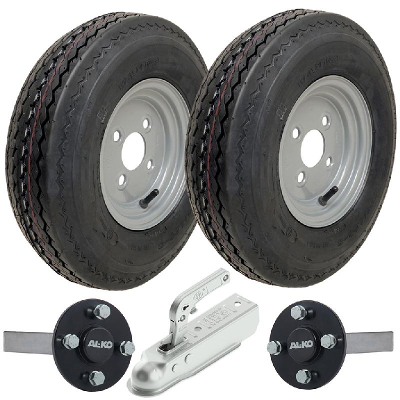 4.80/4.00-8 Trailer Kit High Speed Road Legal 6-ply Wheels, Axles  Hitch 690kgs_0