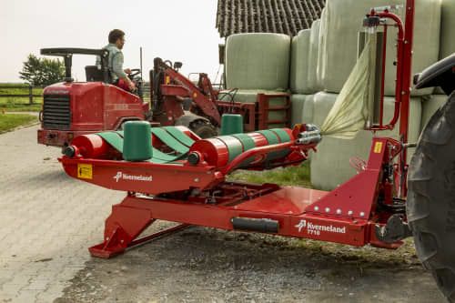 Machine d'enrubannage à poste fixe pour balles jusqu'à 1200 kg