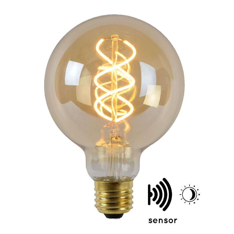 LUCIDE AMPOULE LED E27 GLOBE 4 W 2 200 K AMBRE CAPTEUR