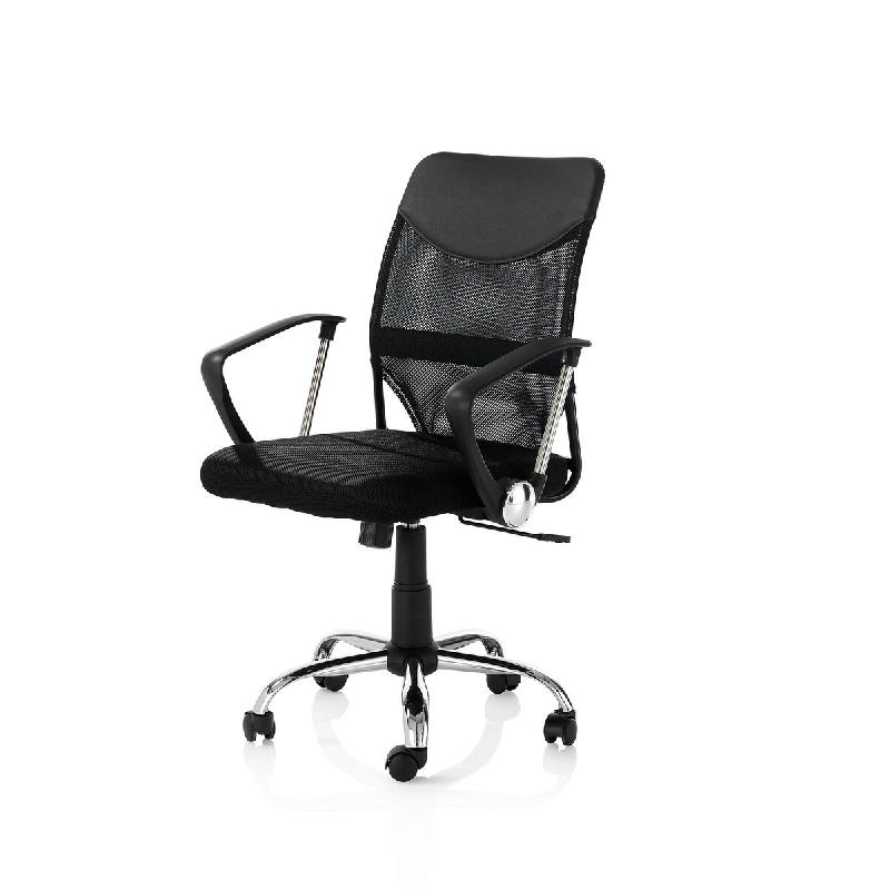 AQA Design Chaise pivotante GEMMA noir, en métal chromé et tissu en maille noire L.62 P.59 H.96/104,5 MP02857 - noir textile MP02857_0
