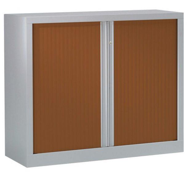 ARMOIRE MÉTAL À MONTER RIDEAUX TON BOIS MERISIER 100 X 100 CM COLORIS GRIS - MANUTAN COLLECTIVITÉS