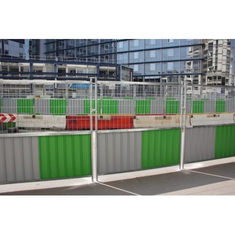 Barrière de chantier bardée mobile semi-grillagée - Hauteur 2 m - Modèle 02-CBM - Disponible en plusieurs couleurs_0