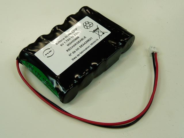 BATTERIE NIMH 5X AA 5S1P ST1 6V 1.7AH JST_0