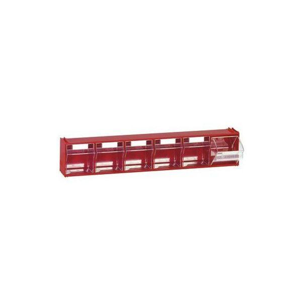 Bloc-tiroir 6 cases Rouge - Façades transparentes modulables - Marque Rolléco_0