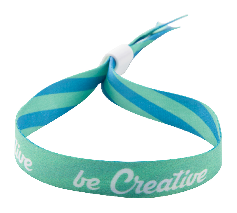 Bracelet festival personnalisable en polyester - verrou de sécurité plastique - marquage sublimation double face_0