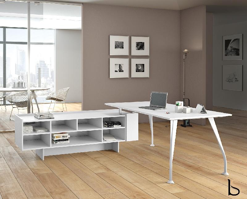 Bureau de Direction Segno avec crédence - Dellarovere - Blanc, 180_0