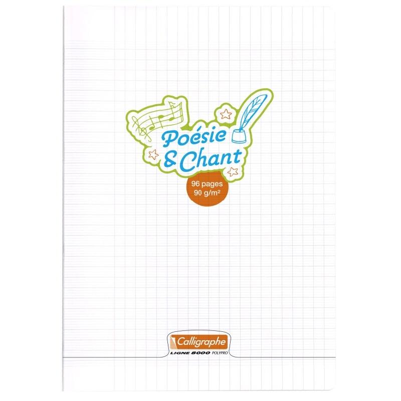 Calligraphe Lot de 10 Cahier Poésie Ligne 8000 A4, 96p./48 feuilles 90 g/m² piquées, couv. PP incolore, r/v° Séyès / uni - 3210330182223_0