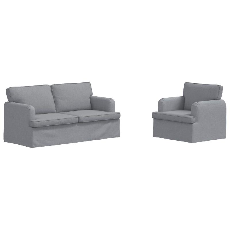 Canapé 2 pcs Gris clair 162 x 80 x 85 cm tissu Modèle Apex Select Élite - Matériau naturel 8721364374478_0