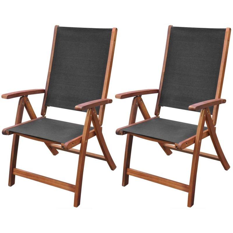 CHAISES PLIABLES DE JARDIN 2 PCS BOIS D'ACACIA ET TEXTILÈNE Comparer