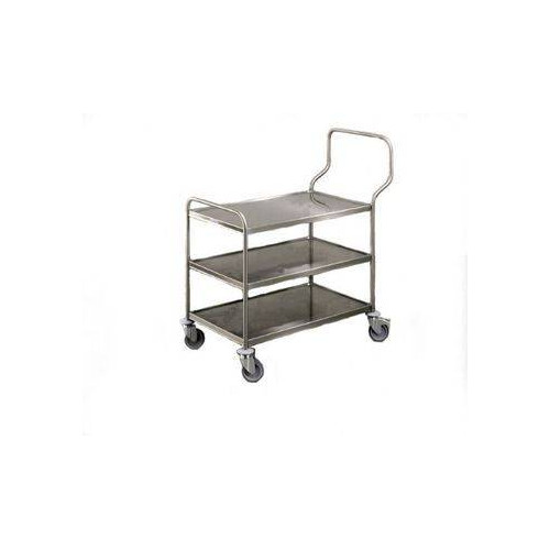 CHARIOT DE SERVICE ERGONOMIQUE EN INOX HUPFER - 3 PLATEAUX 1000 X 600 MM