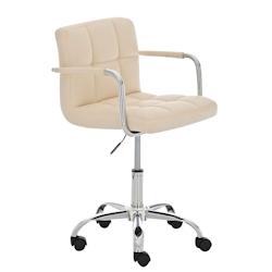 CLP Chaise de bureau Lucy similicuir Crème - beige polyester 1040004_0