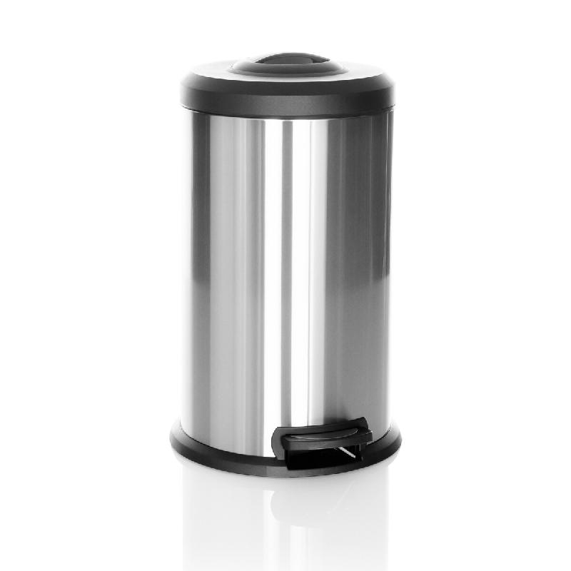 Collecteur de déchets / poubelle CLEAN X 40L acier avec dispositif de compactage intégré argent hjh OFFICE - argenté acier 741103_0