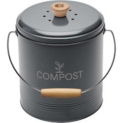 Composteur de cuisine en métal avec filtre et seau en platique 4.5 litres Guillouard - gris 3273960406053_0