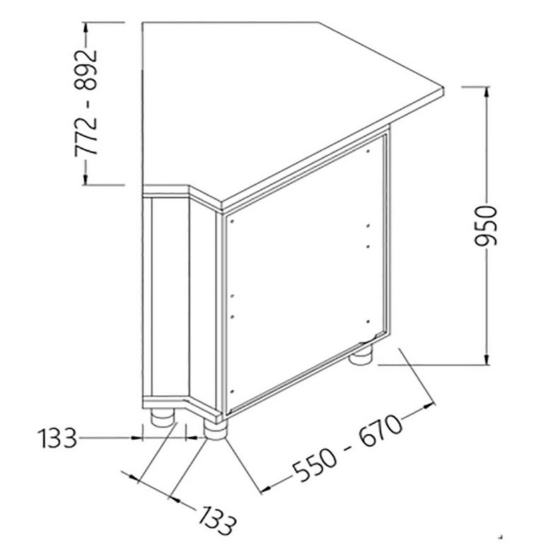 Comptoirs de bar neutres section caisse 45° fermé - CC45X/5_0