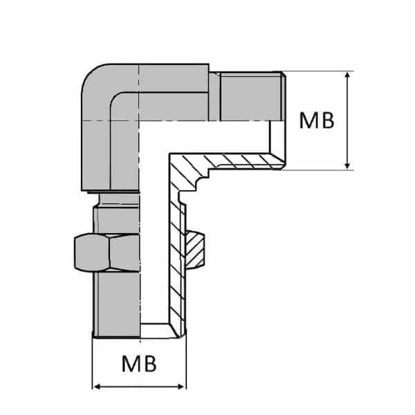 Coude 90° orientable mâle BSP x mâle cloison BSP - 5/8' , 22.91_0