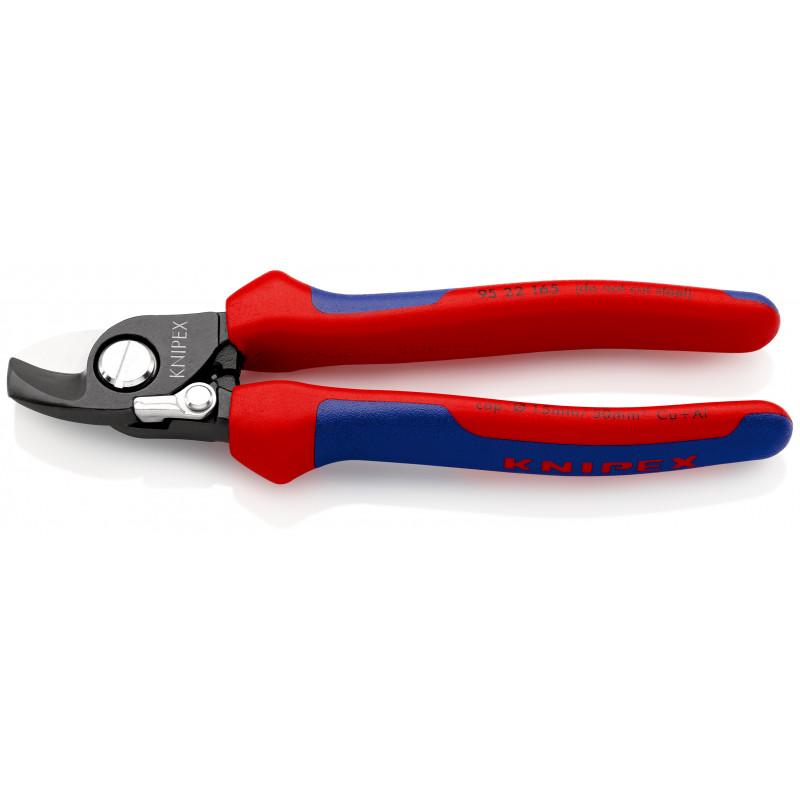 Coupe-câbles 165mm - Ø15mm/50mm² Cu/Al - Gainage bi-matière - Avec ressort - KNIPEX | 95 22 165_0