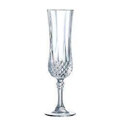 6 flûtes à Champagne 12cl Longchamp - Cristal d'Arques - Verre ultra transparent au design vintage - transparent 0883314887129_0