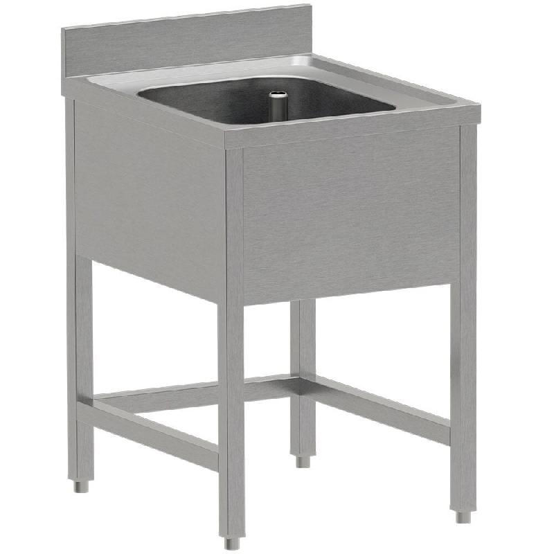 Diamond - Plonge inox ECO 1 cuve, sans sous-tablette inférieure - réf. WR-C1EX-DX1 - inox AKS-WR-C1EX-DX1_0