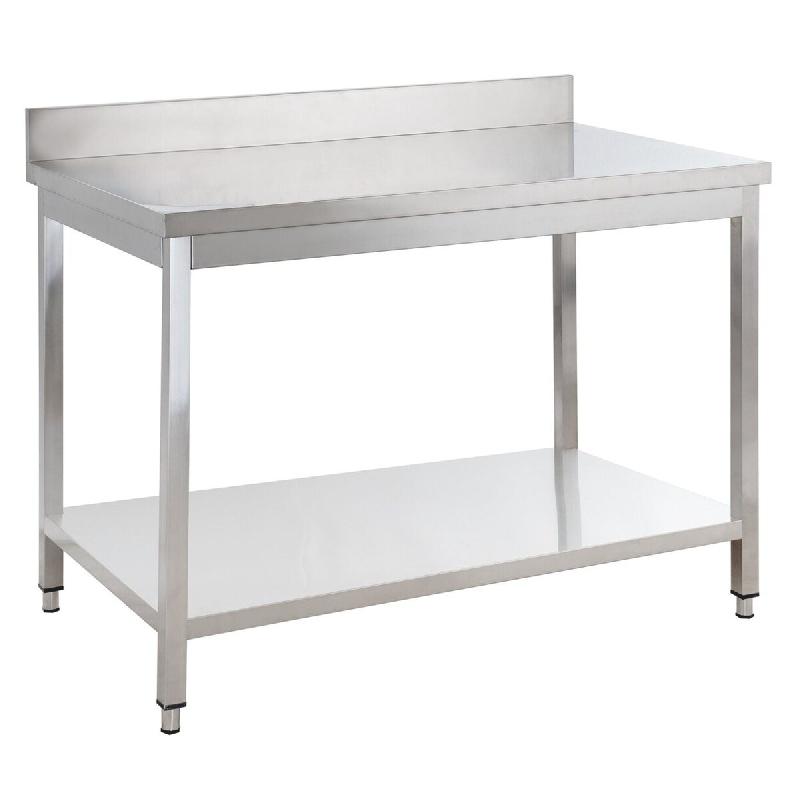 GastroHero Table de travail en inox Basique 10x7 avec étagère inférieure et dosseret, à monter soi-même - inox YATS107A_0
