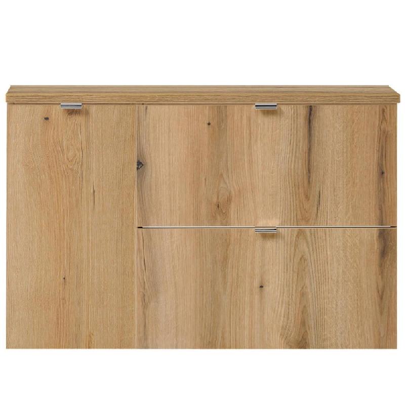 Helloshop26 - Meuble sous lavabo salle de bain rangement design 90 x 60 x 40 cm effet chêne 03_0009999 - 3000224984107_0