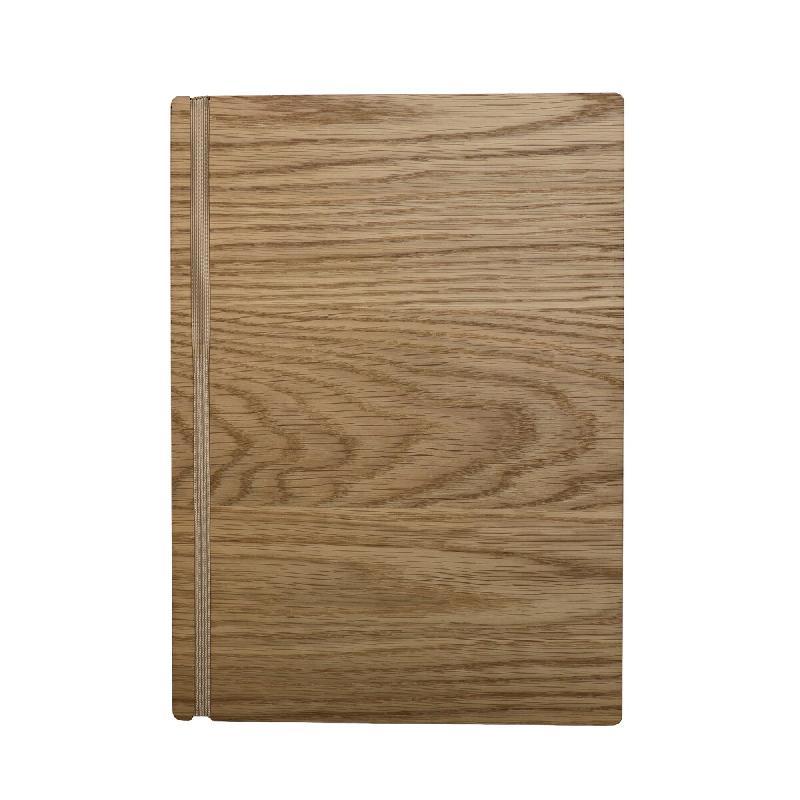 Hungry Club Porte Menu en bois à élastique A4 « Le Tendu » - Chêne - Élastique Miel - Bois massif PM-T-A4-CH-EM_0