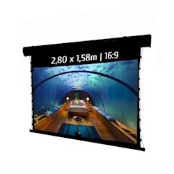 KIMEX Ecran de projection motorisé tensionné 2,80 x 1,58m - Format 16:9 - Wi-Fi - Carter noir - 3700685416345_0