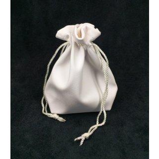 LOT DE 12 SACS CADEAU EN SIMILICUIR BLANC - 9 X 8 CM