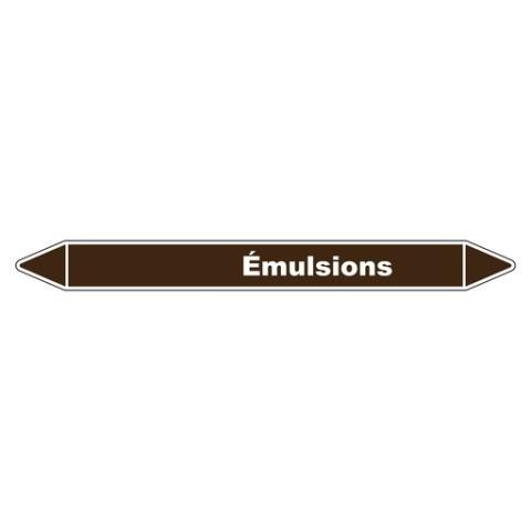 LOT DE 5 - MARQUEUR DE TUYAUTERIE - EMULSIONS - EN VINYLE LAMINÉ - NFX 08-105 450 X 52 MM