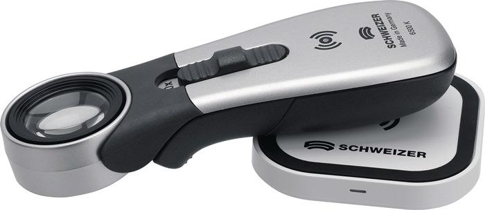 Loupe à main éclairage LED Tech-Line par induction - Agrandissement 10x - Lentille 22,8 mm - SCHWEIZER_0