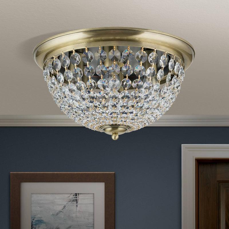 ORION PLAFONNIER, PATINE/TRANSPARENT, Ø 47 CM