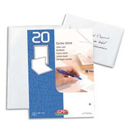 PAQUET DE 20 CARTES-LETTRES GPV - VELIN BLANC - 80 G - FORMAT 210X297 MM