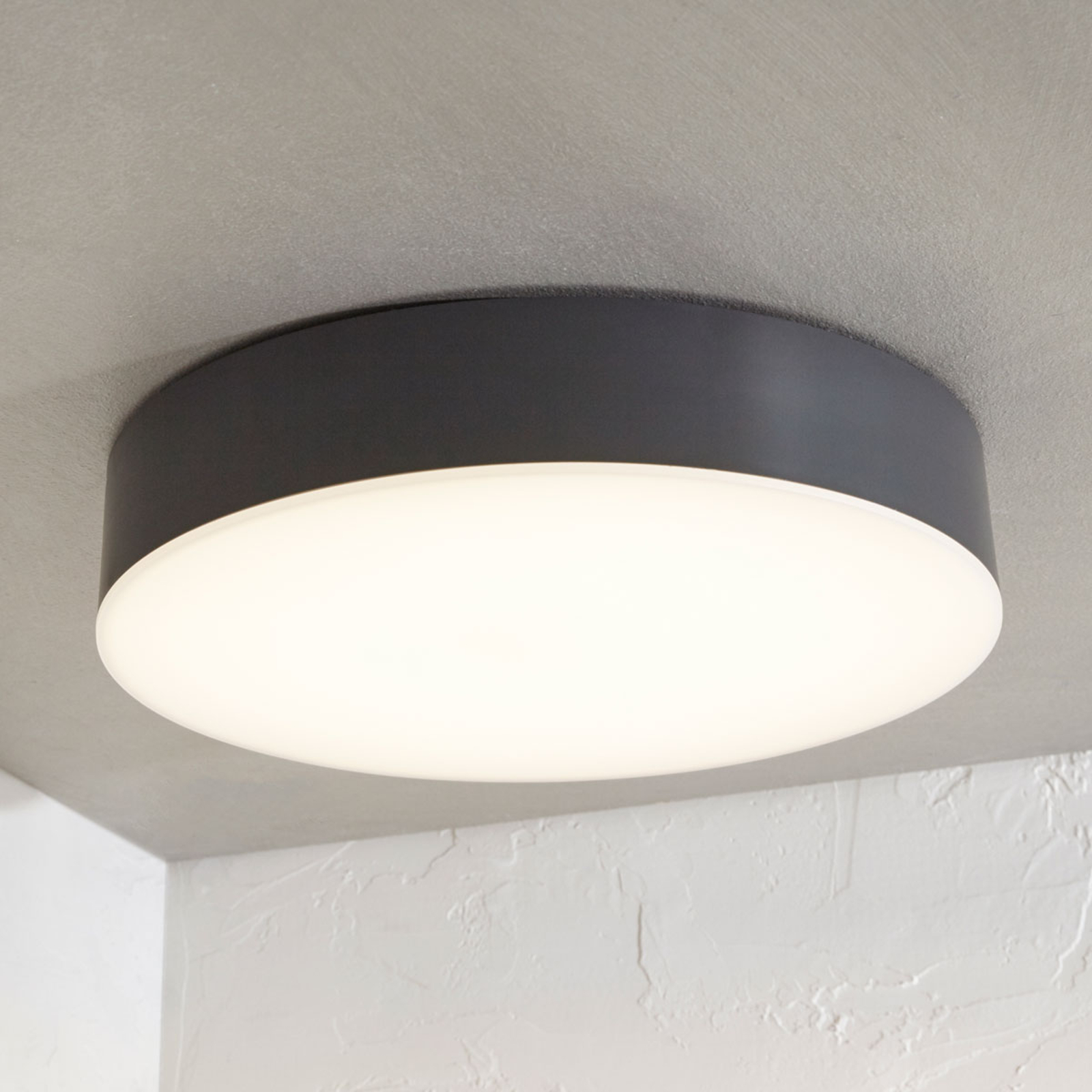 LINDBY PLAFONNIER D\'EXTÉRIEUR LED LYAM, IP65, GRIS FONCÉ
