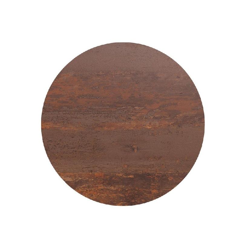 Plateau table Ø 70 x 1,2 cm compact effet Corten_0