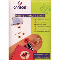 POCHETTE DE 10 STICKERS ADHéSIFS IMPRIMABLES CANSON  - 160 G