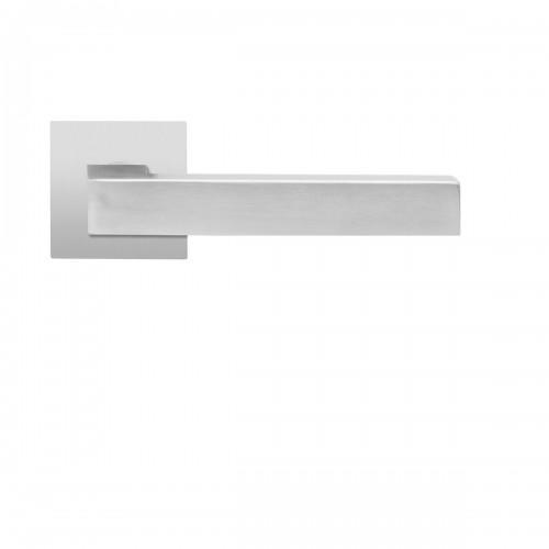 POIGNÉES DE PORTE SUR ROSACES CARRÉES EPL 46Q SEATTLE - SATINÉ - BEC DE CANE KARCHER DESIGN