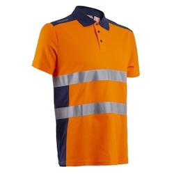 Polo de travail manches courtes haute visibilité anti UV  OKI orange|marine T.XXL Coverguard - XXL 5450564054974_0